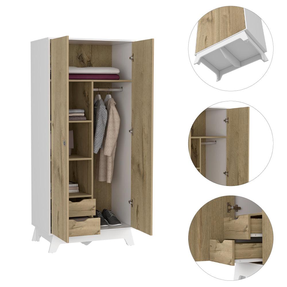 Closet Z81 Lussano 180  Blanco y Duna