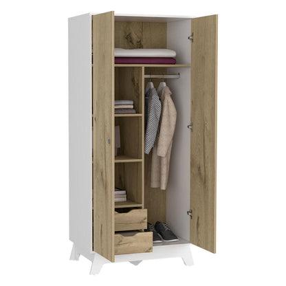 Closet Z81 Lussano 180  Blanco y Duna