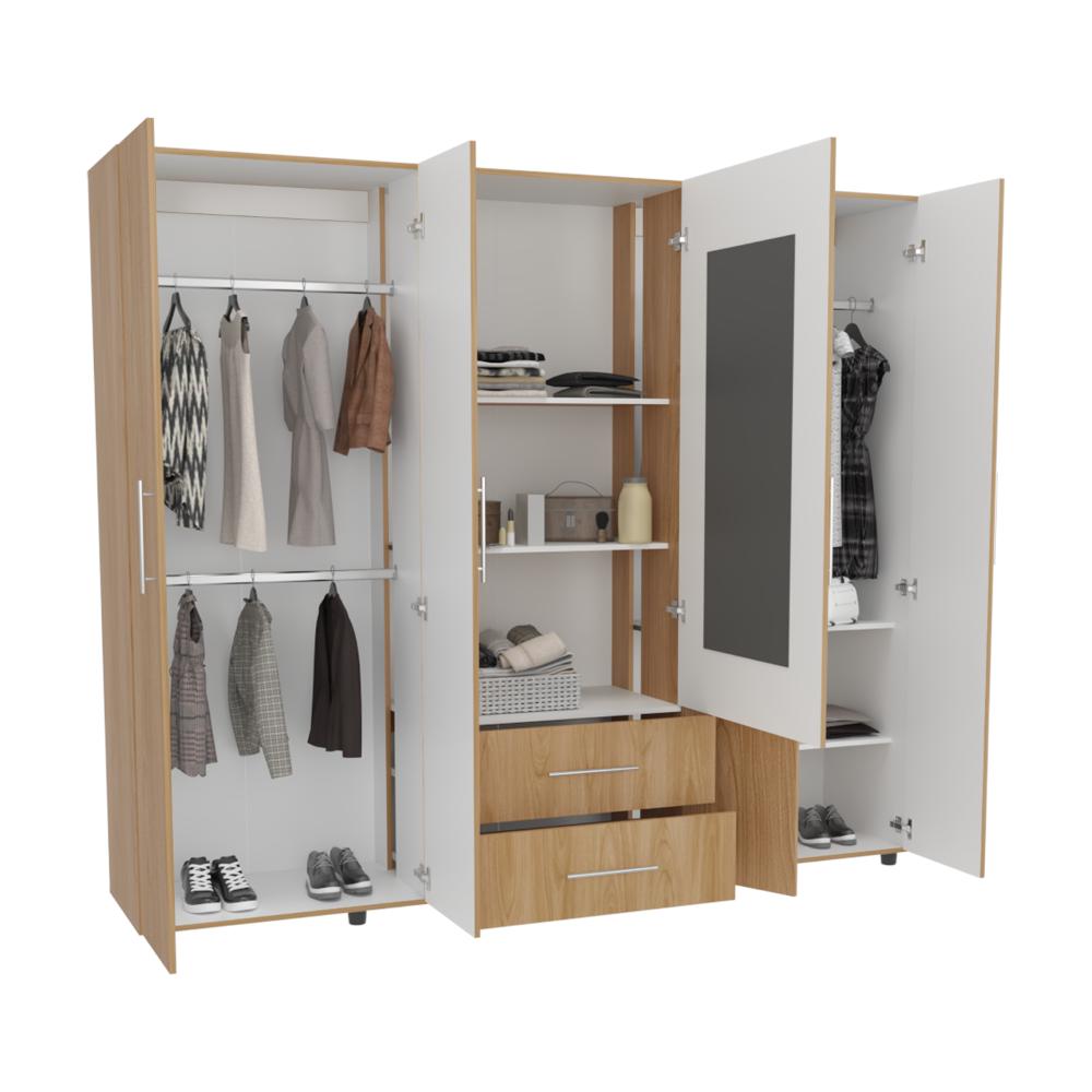 Closet Bigaf Espejo  Fresno Eu Blanco Mqz