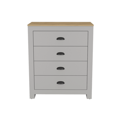 Organizador Avú, Gris y Macadamia, con Cuatro Cajones de Amplio Espacio de Almacenamiento - VIRTUAL MUEBLES