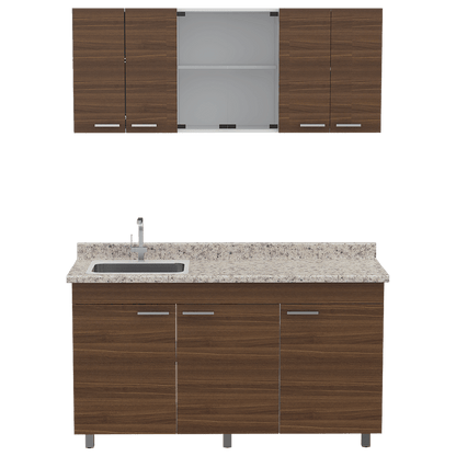 Cocina Integral Eris color Moreno y Blanco.