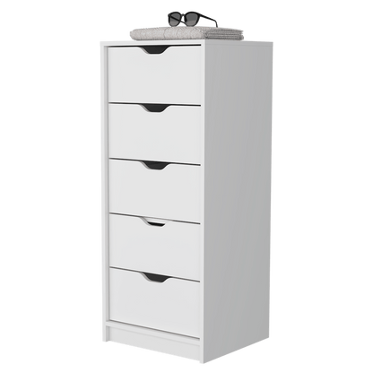 Organizador Brasilia, Blanco, con cinco cajones multiusos deslizables - VIRTUAL MUEBLES