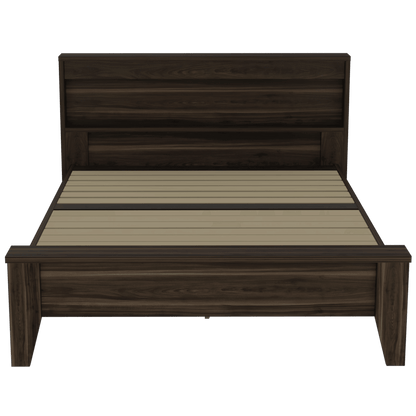 Cama Doble Bursa color Caoba para Habitación.