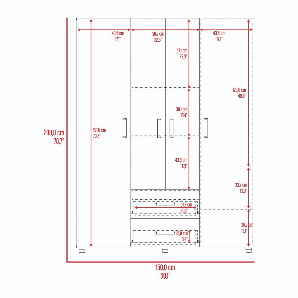 Closet Palermo  Niebla Blanco