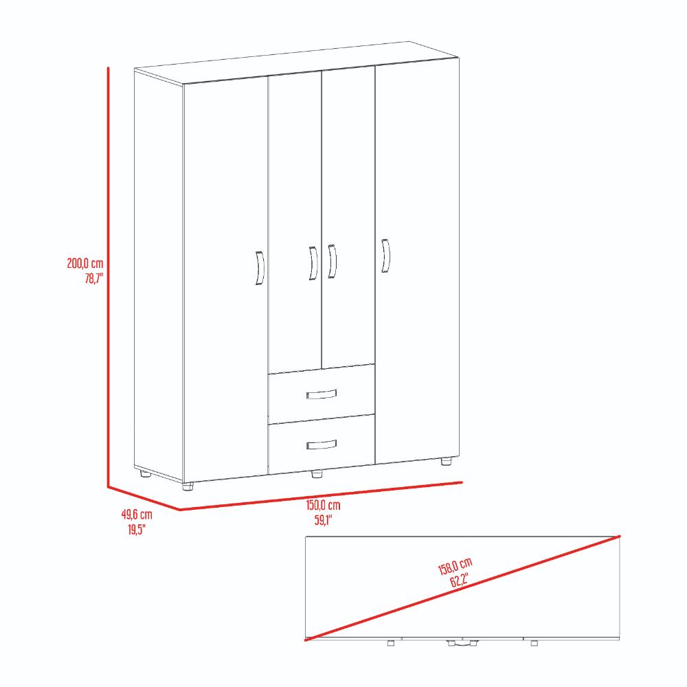 Closet Palermo  Niebla Blanco