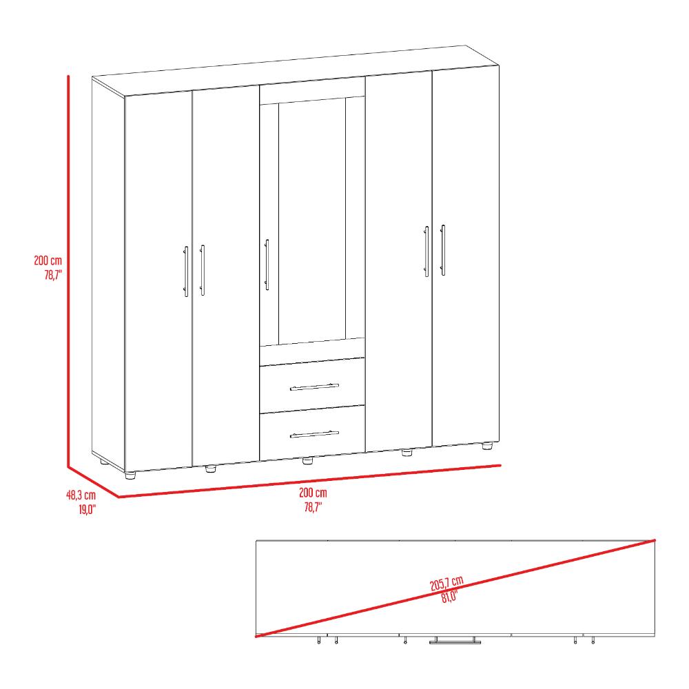 Closet Bigaf Espejo  Milan Wengue