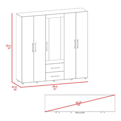 Closet Bigaf Espejo  Milan Wengue