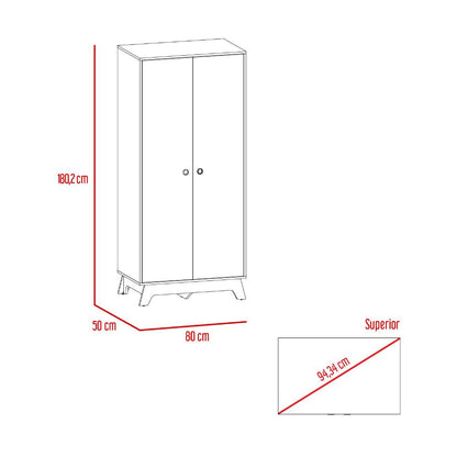 Closet Z81 Lussano 180  Blanco y Duna