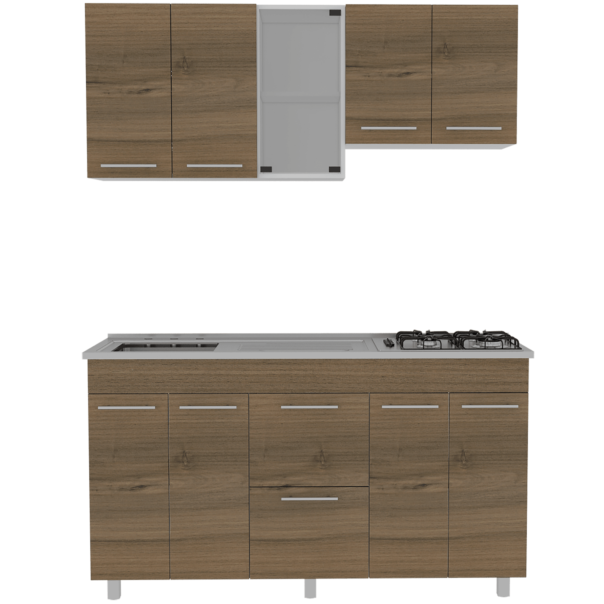 Cocina Integral Prada color Moca y Blanco.