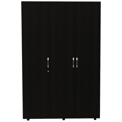 Closet Mudi, Wengue, con un Cajon Organizador y Tubo Cromado - VIRTUAL MUEBLES