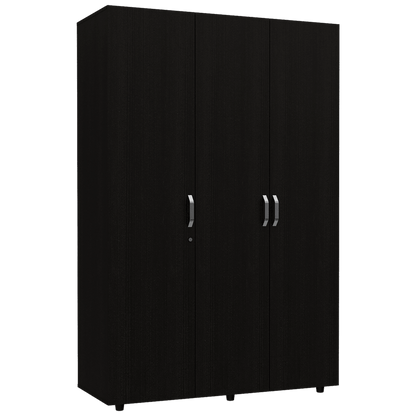 Closet Mudi, Wengue, con un Cajon Organizador y Tubo Cromado - VIRTUAL MUEBLES