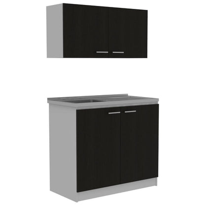 Cocina Integral Napa Blanco y Wengue Con Mesón Izquierdo