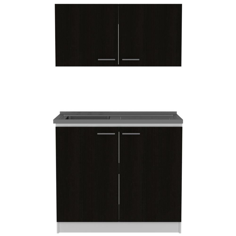 Cocina Integral Napa Blanco y Wengue Con Mesón Izquierdo