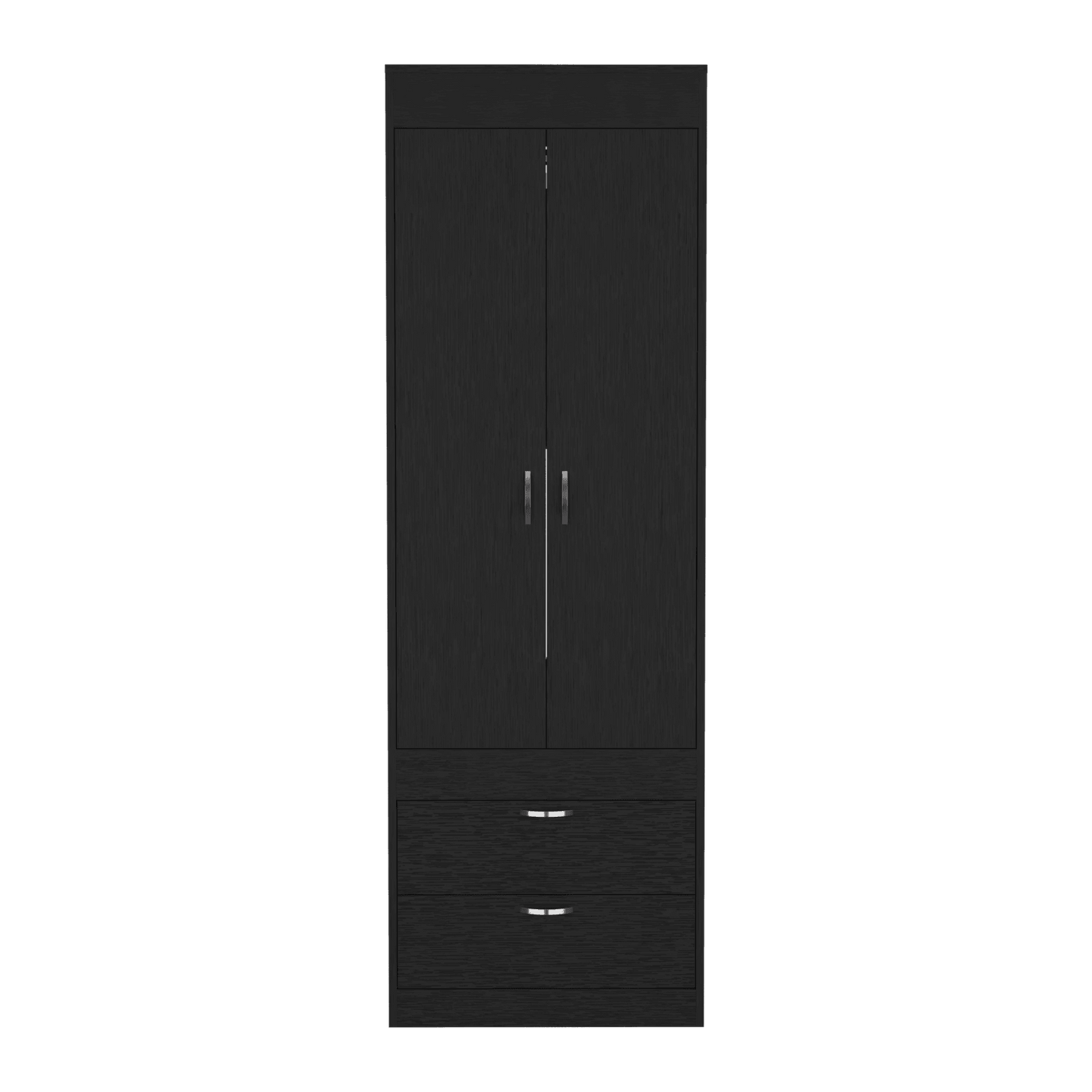 Closet Agata, Wengue, con Dos Cajones y Tubo Cromado Para Colgar Ropa ZF - VIRTUAL MUEBLES