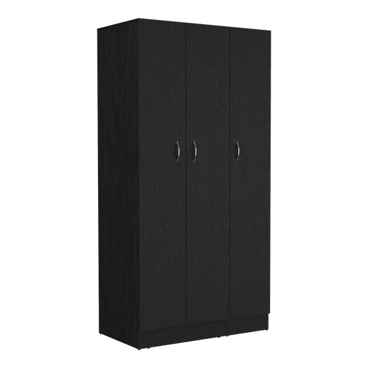 Closet Orbe, Wengue con dos cajones, 4 entrepaños y tubo cromado ZF - VIRTUAL MUEBLES