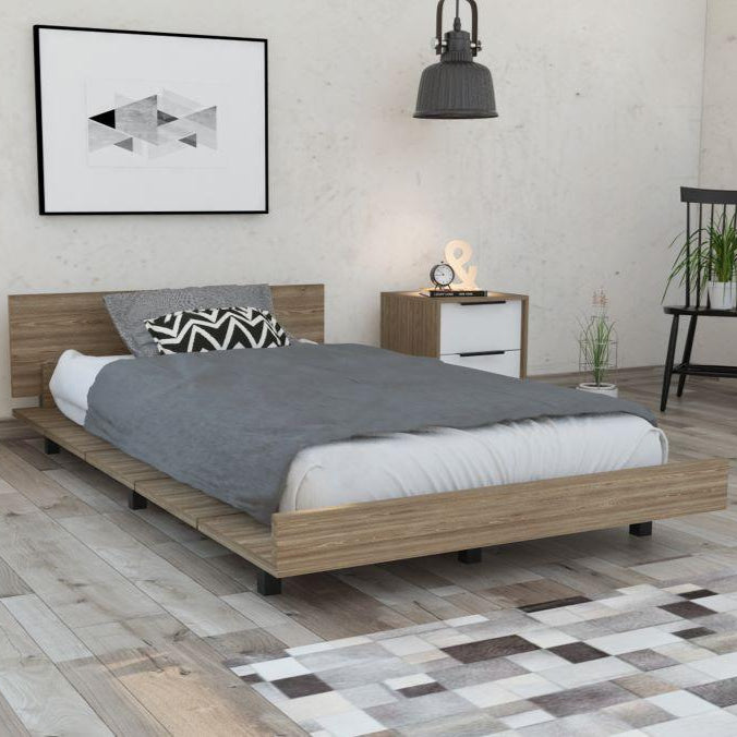 Cama Sencilla Kai, Miel, Incluye Tendido de Tablones