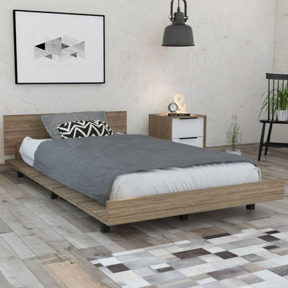 Cama Sencilla Kai, Miel, Incluye Tendido de Tablones