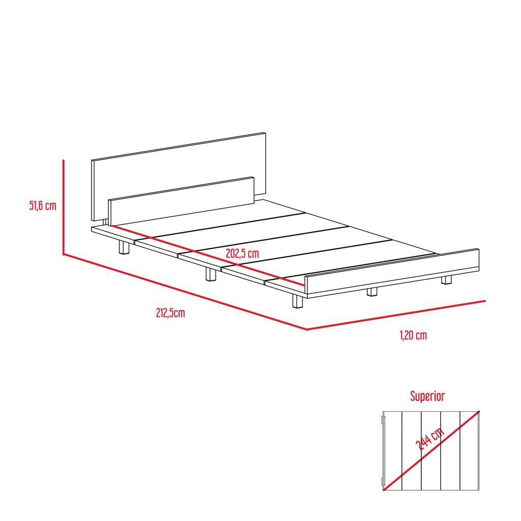 Cama Sencilla Kai, Miel, Incluye Tendido de Tablones