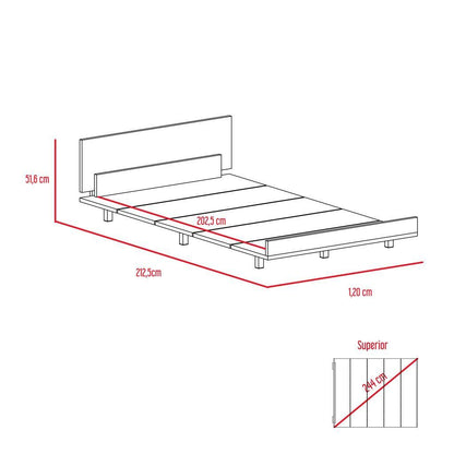 Cama Sencilla Kai, Miel, Incluye Tendido de Tablones