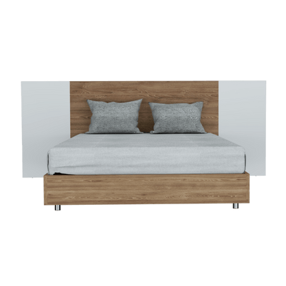 Cama Doble Bellagio, Miel y Blanco, Incluye Cabecera