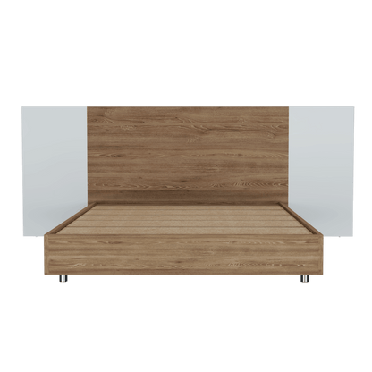 Cama Doble Bellagio, Miel y Blanco, Incluye Cabecera