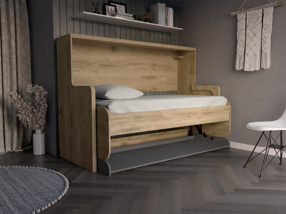 Cama Escritorio Multifuncional Kentme Macadamia y Plata