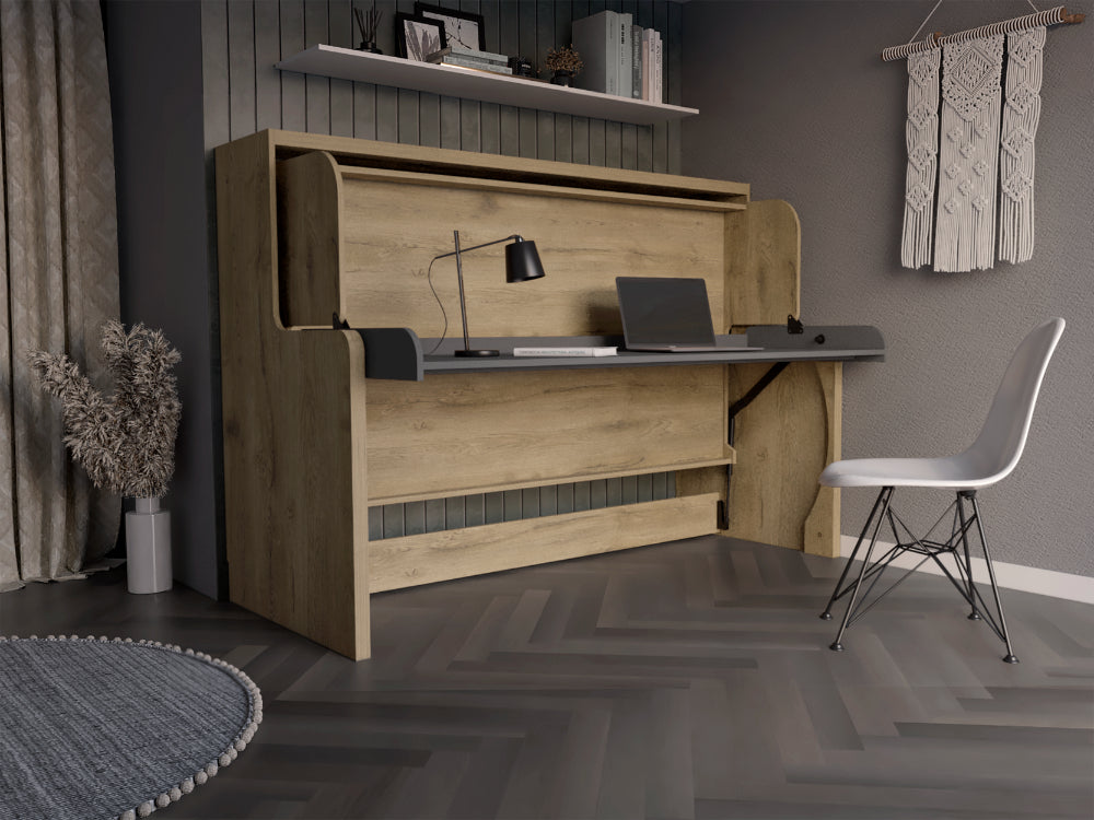 Cama Escritorio Multifuncional Kentme Macadamia y Plata