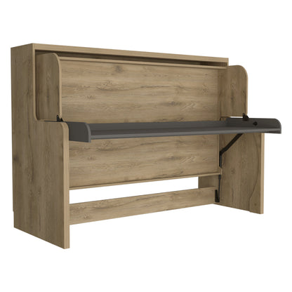 Cama Escritorio Multifuncional Kentme Macadamia y Plata