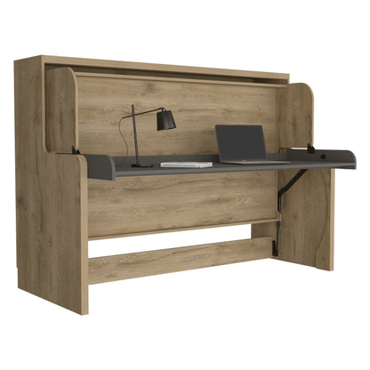 Cama Escritorio Multifuncional Kentme Macadamia y Plata