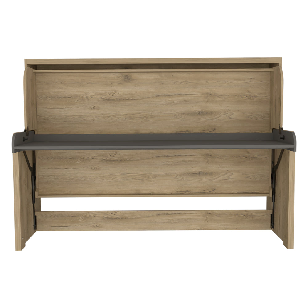 Cama Escritorio Multifuncional Kentme Macadamia y Plata