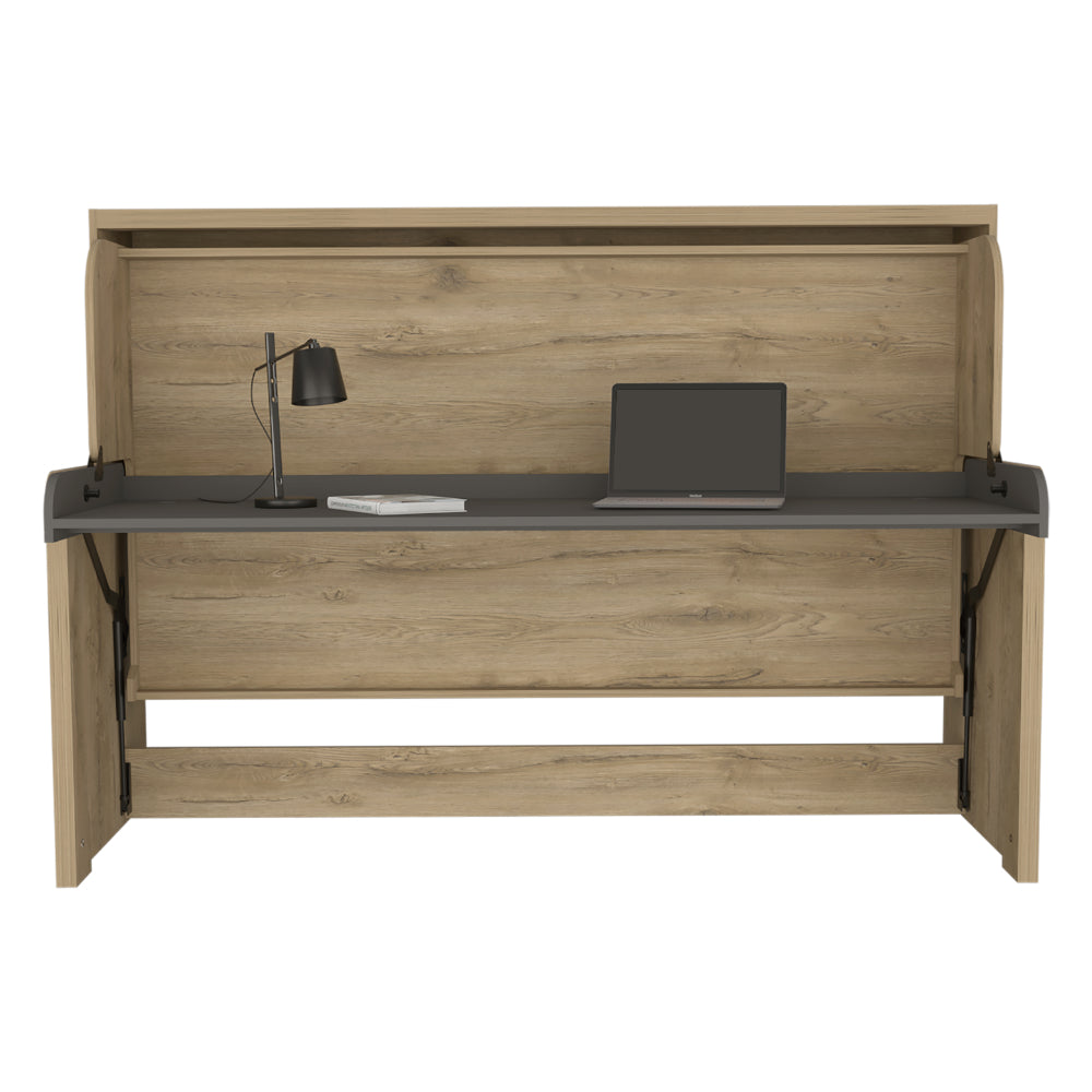 Cama Escritorio Multifuncional Kentme Macadamia y Plata