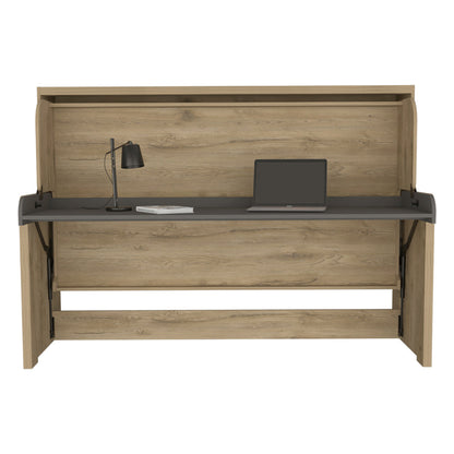 Cama Escritorio Multifuncional Kentme Macadamia y Plata