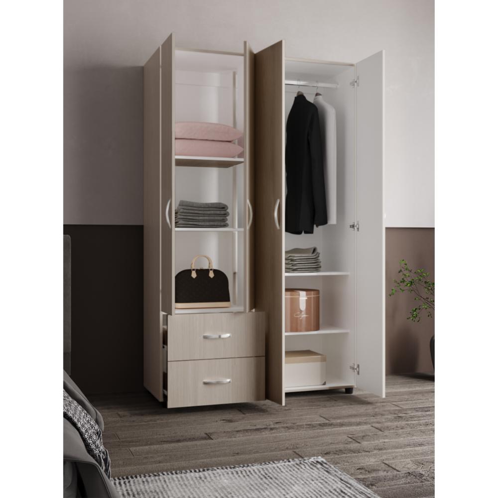 Closet Palermo 2 Cajones  Niebla Blanco