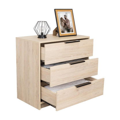 Comoda 3 Cajones Treviso  Rovere + Blanco