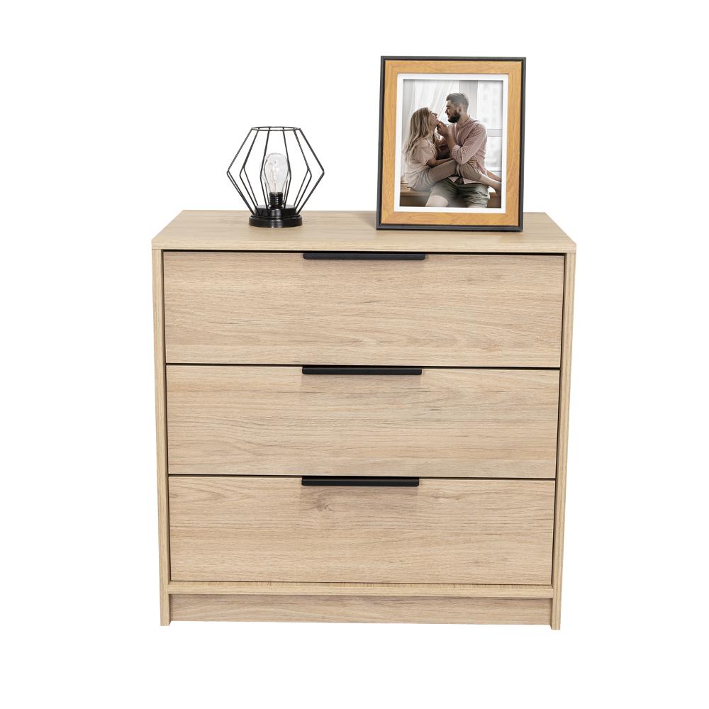 Comoda 3 Cajones Treviso  Rovere + Blanco