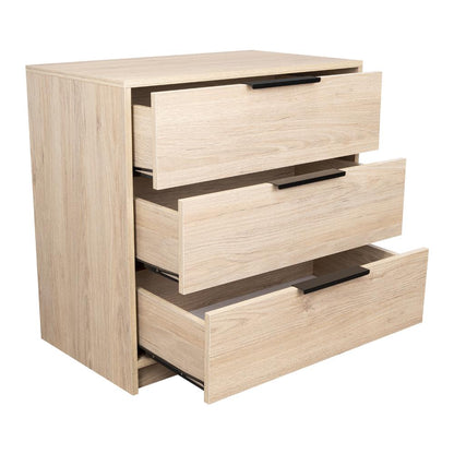 Comoda 3 Cajones Treviso  Rovere + Blanco