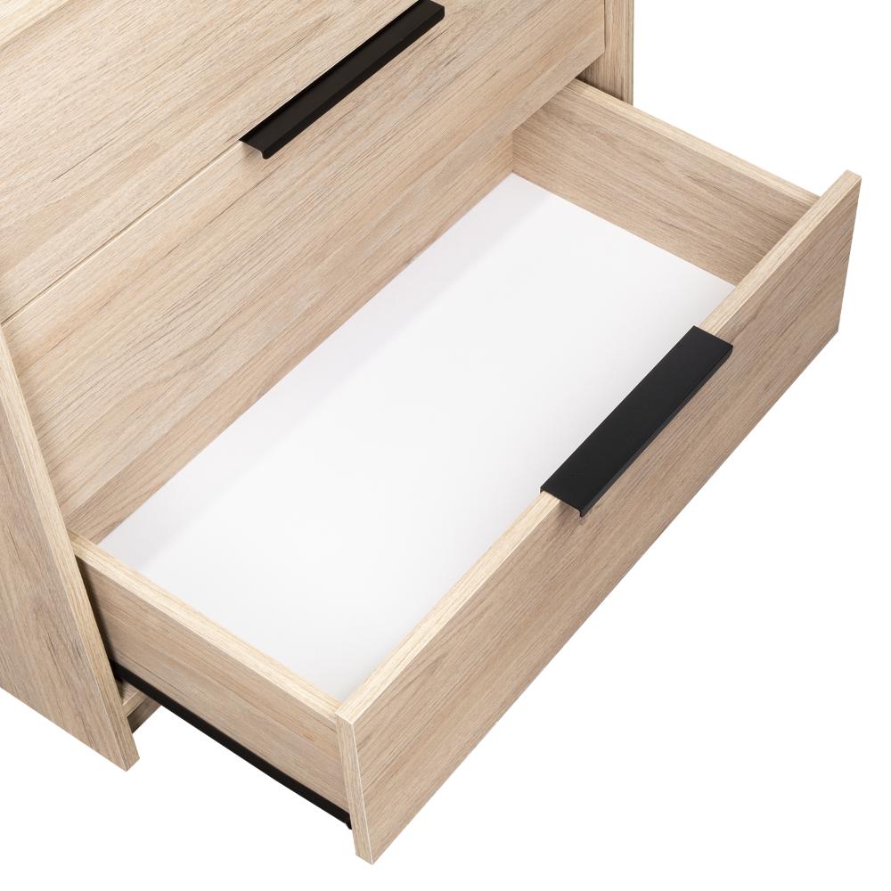 Comoda 3 Cajones Treviso  Rovere + Blanco