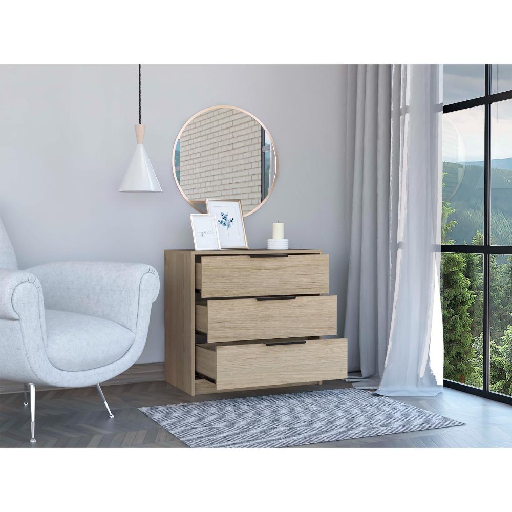 Comoda 3 Cajones Treviso  Rovere + Blanco