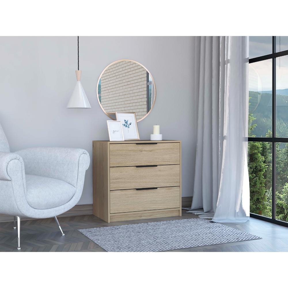 Comoda 3 Cajones Treviso  Rovere + Blanco