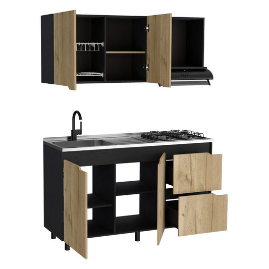 Cocina Integral Maui  Duna y Wengue con Mesón Izquierdo