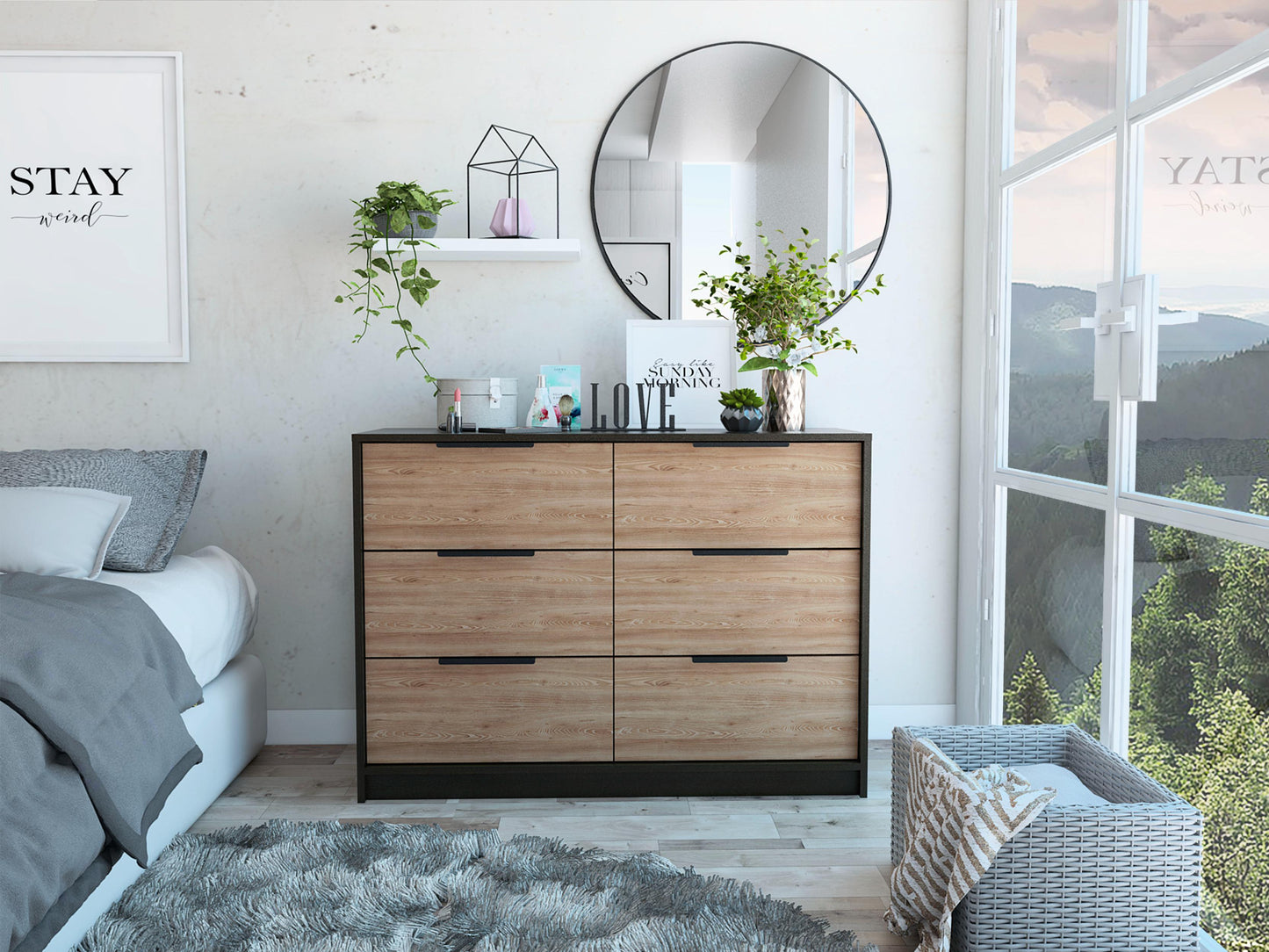 Comoda 4 Cajones Treviso  Wengue + Miel