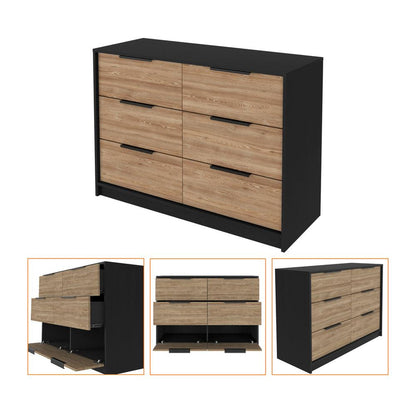 Organizador Wesley, Wengue y Miel, con Cuatro Cajones Organizadores y Dos Puertas Abatibles ZF - VIRTUAL MUEBLES