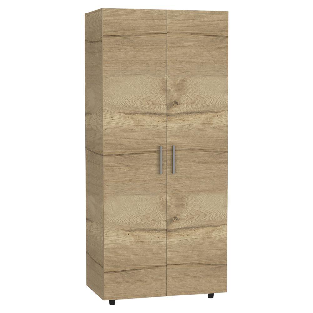 Closet Carlota color Café Claro y Blanco para Habitación.