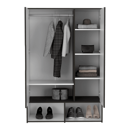 Closet Derek color Wengue y Blanco Vainilla para Habitación.