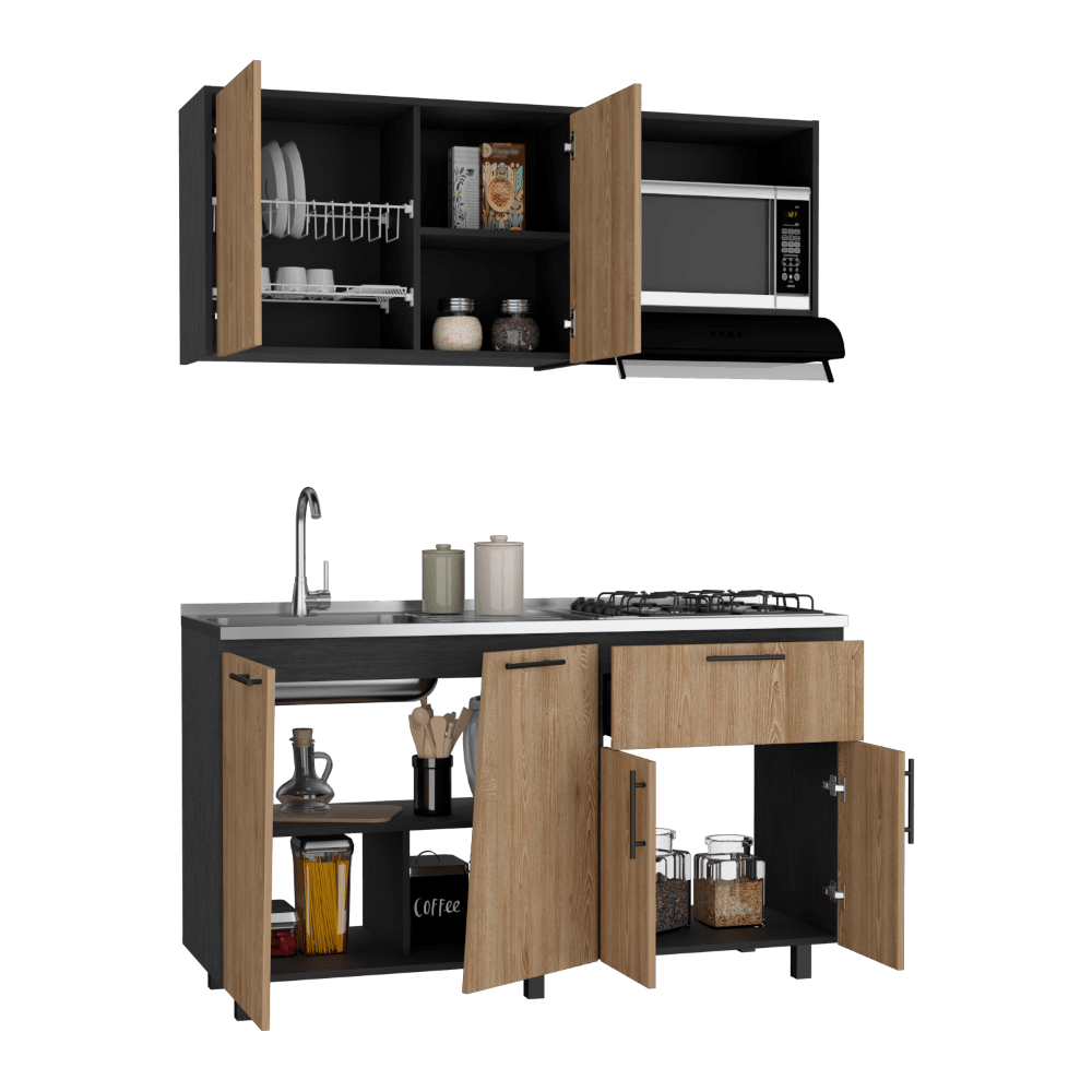 Cocina Integral Emilia Wengue y Miel con Poceta  Izquierda