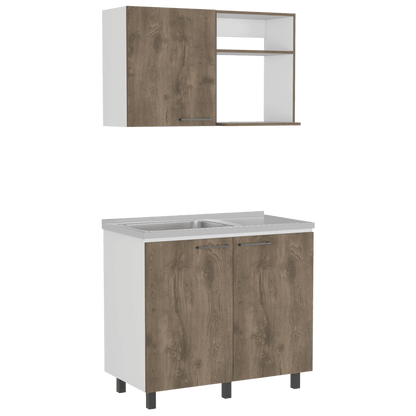 Cocina Integral Cantabria Color Blanco Duqueza y Nogal Para Cocina.