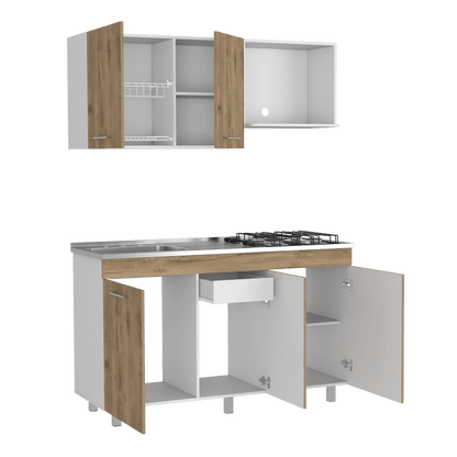 Cocina Integral Deneb color Macadamia y Blanco.