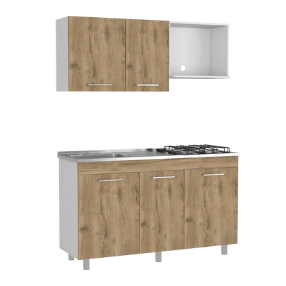 Cocina Integral Deneb color Macadamia y Blanco.