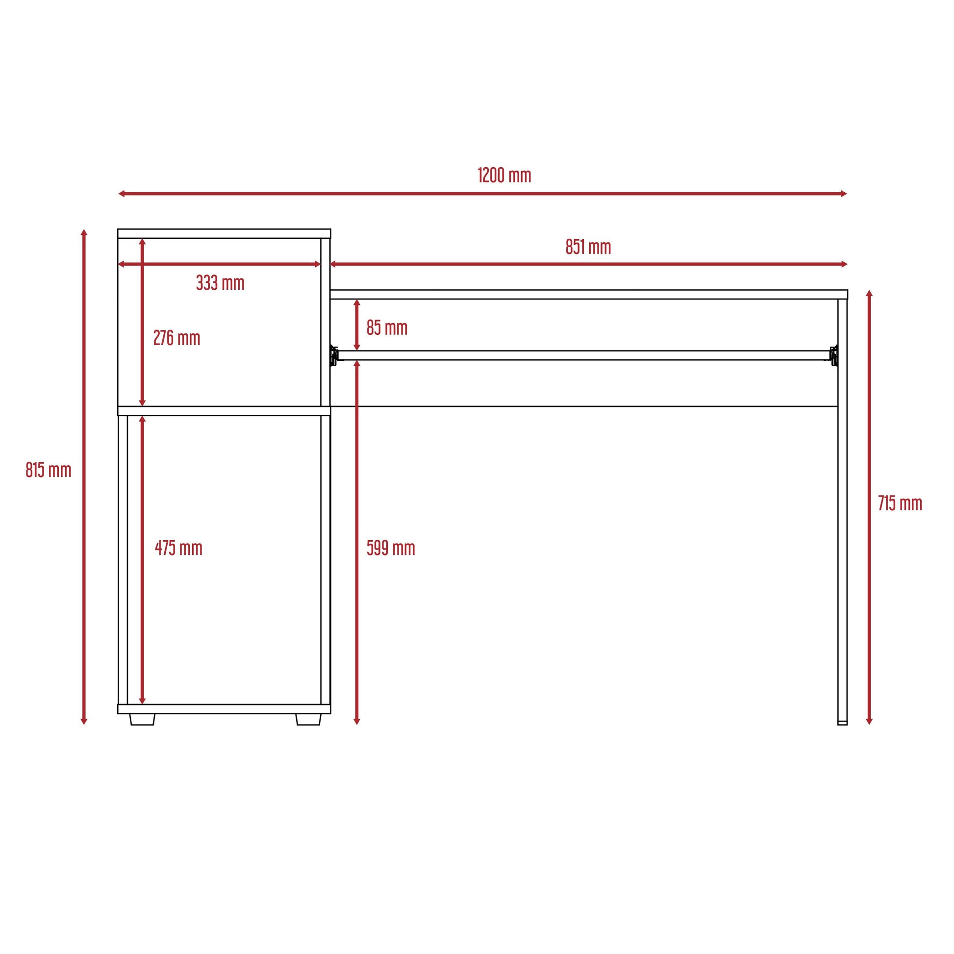 Combo Para Oficina Galicia Incluye Escritorio y Biblioteca.