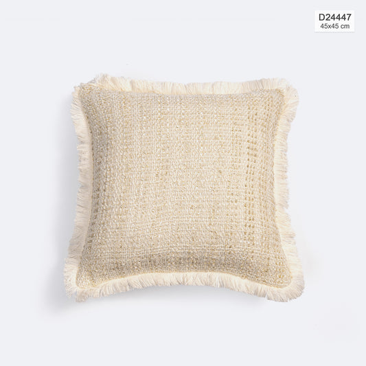 Cojin Decorativo Cuadrado Beige Flecos